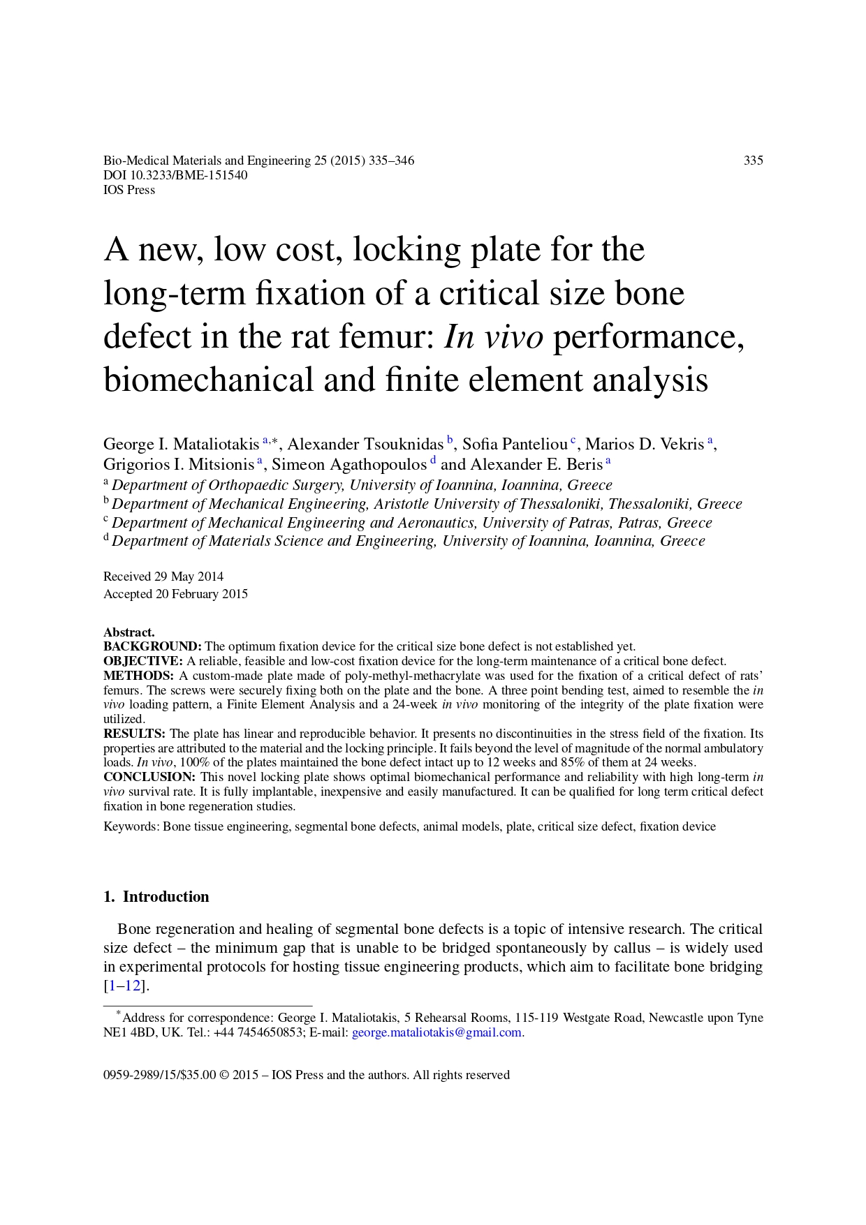 A new, low cost, locking plate for the long-term fixation of a critical size bone defect in the ratfemur In vivo performance, biomechanical and finite element analysis_page-0001.jpg